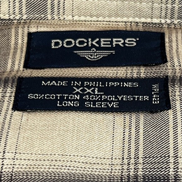 Vtg 90s DOCKERS Simple Luxury Plaid Men's Sz XXL Button Up Shirt Long Sleeve - Picture 4 of 5